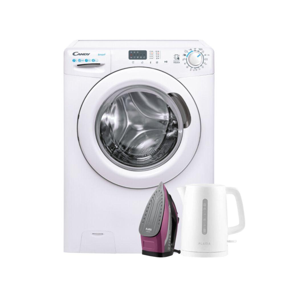 Máquina de Lavar Roupa 7Kg + Ferro à Vapor + Jarro Elétrico