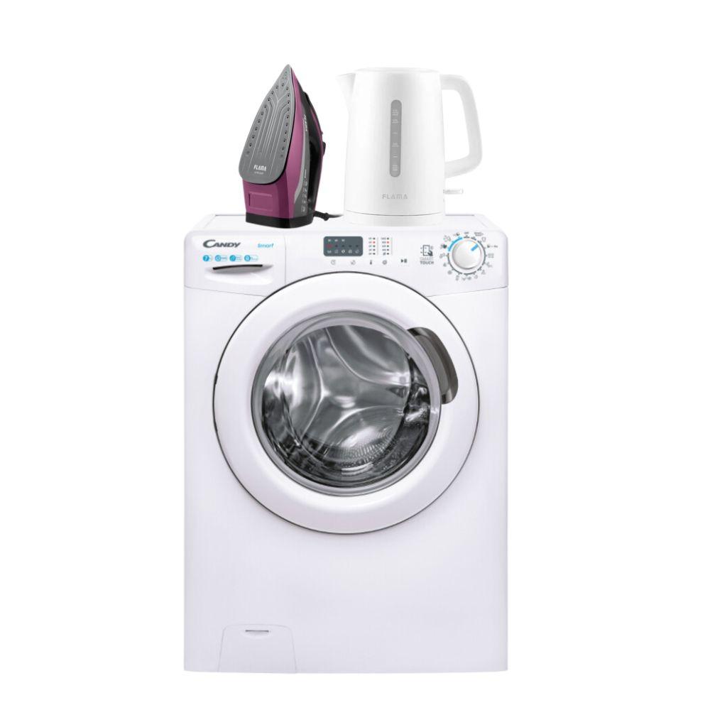 Máquina de Lavar Roupa 7Kg + Ferro à Vapor + Jarro Elétrico