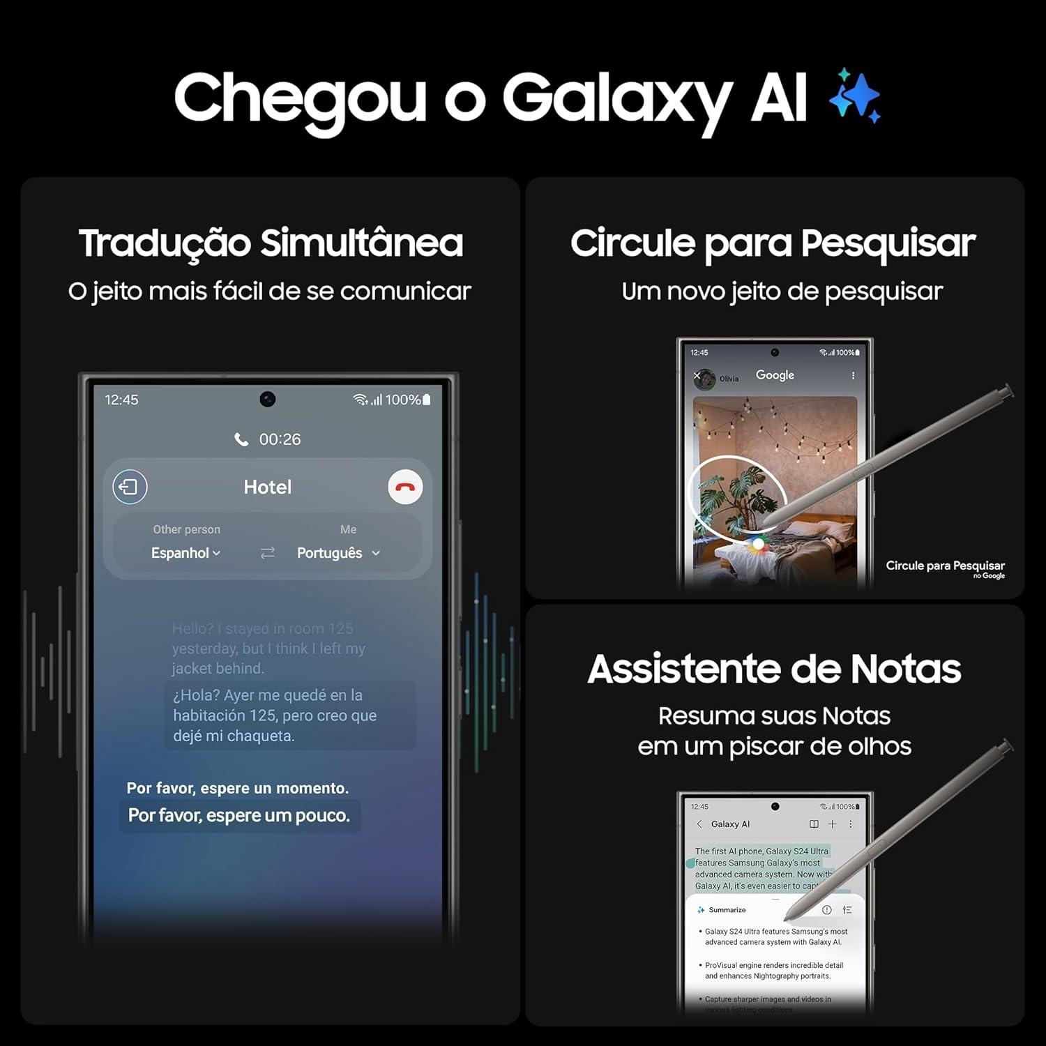 Smartphone Galaxy S24 ULTRA 12GB/256GB Roxo Titânio