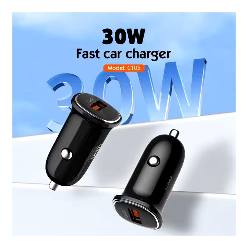 Carregador Para  Carro Usb-A Para Usb-C Single 30W