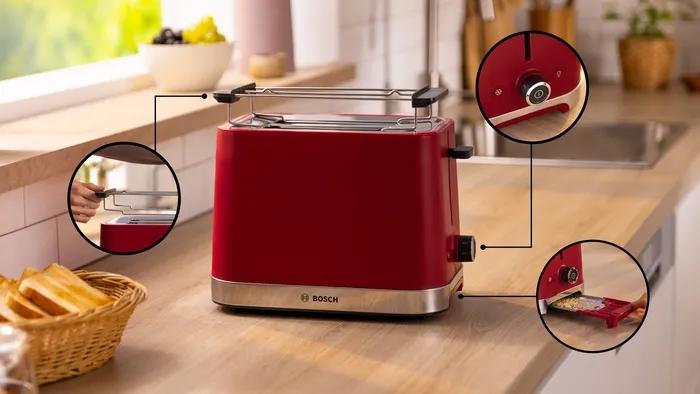 Torradeira Compacta Mymoment 2 Fendas 950W Vermelho