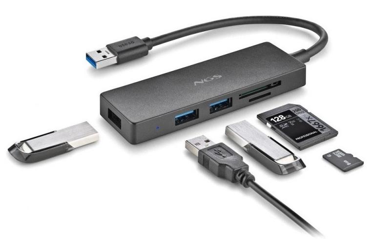 HUB Ihubreader 3USB-A + TF/SD Leitor de Cartão