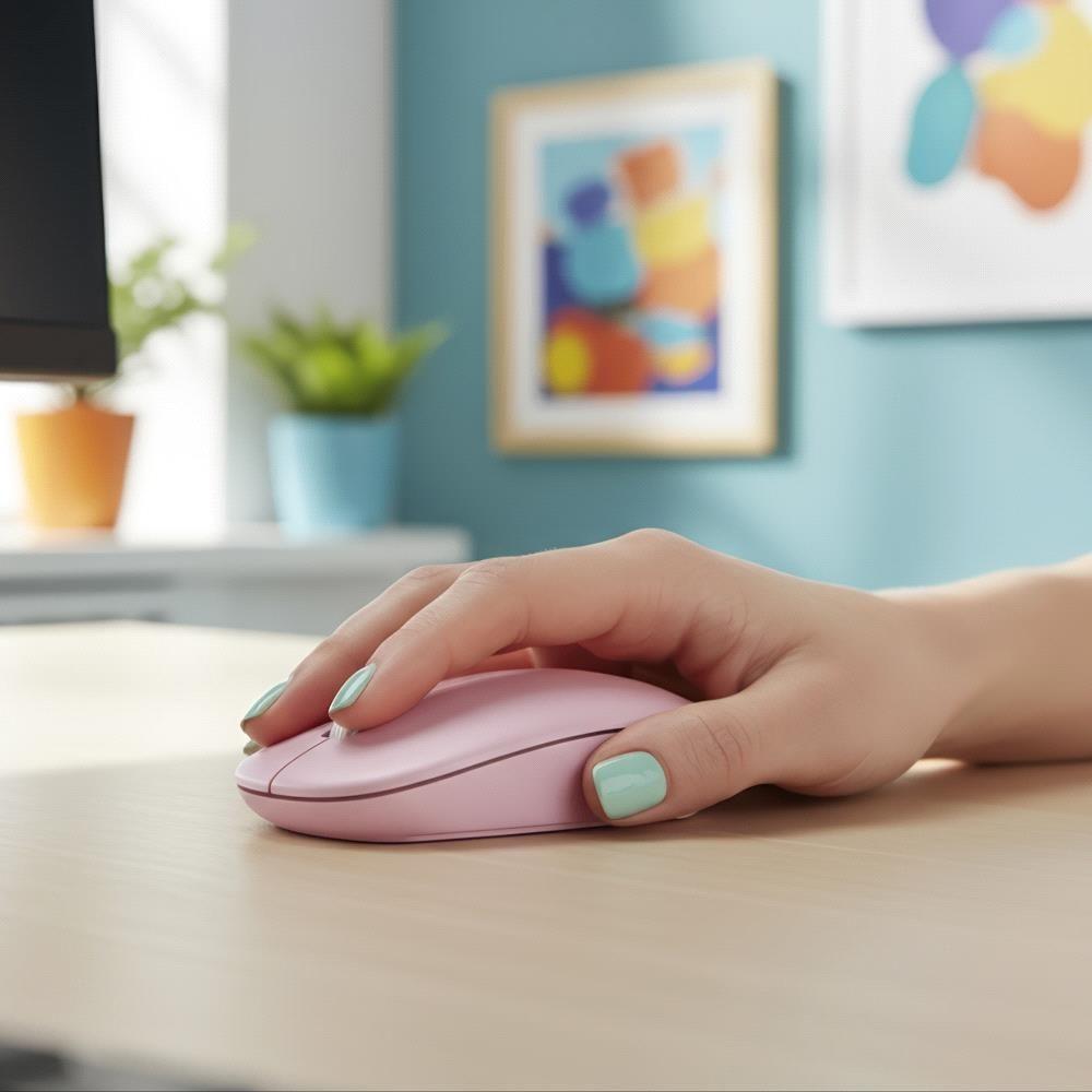 Rato sem Fio Fog Silent 2.4Ghz Rosa