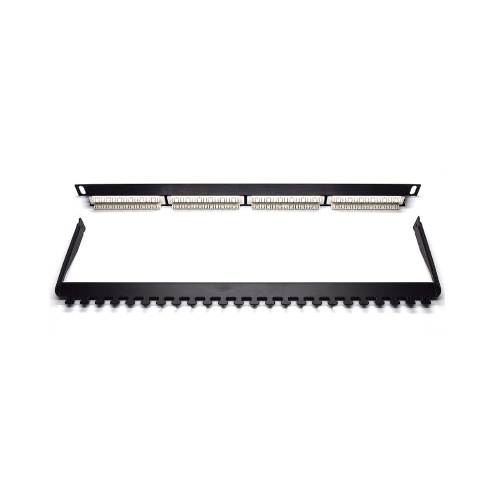 Patch Pannel Rack 24 Portas 0.5U Cat6 Preto - NCR Angola - NCR Angola