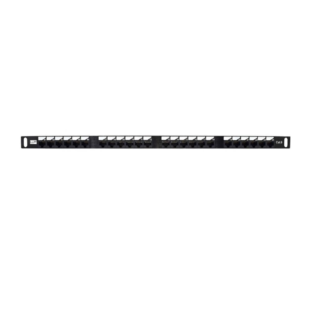 Patch Pannel Rack 24 Portas 0.5U Cat6 Preto