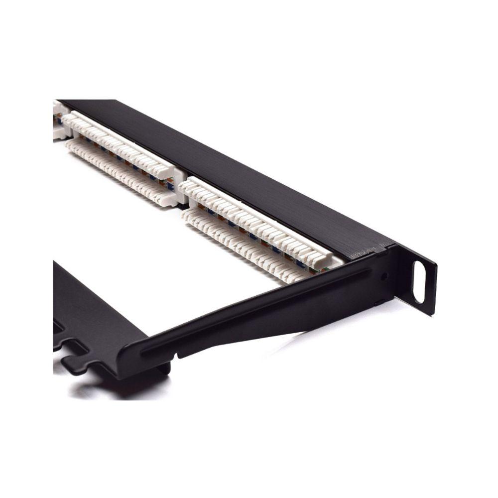 Patch Pannel Rack 24 Portas 0.5U Cat6 Preto