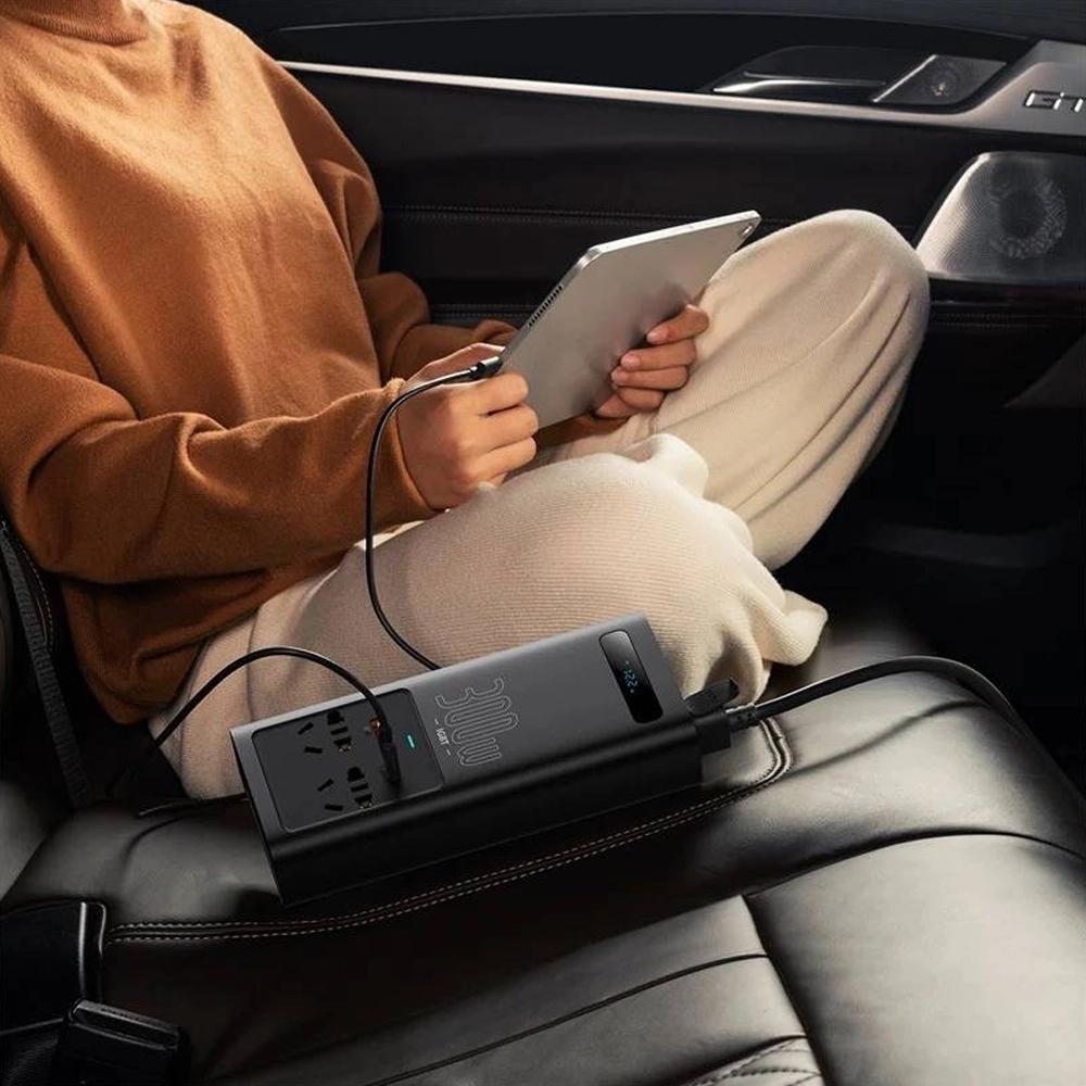 Inversor Para Carro Para Alimentação De Dispositivos 300W Preto