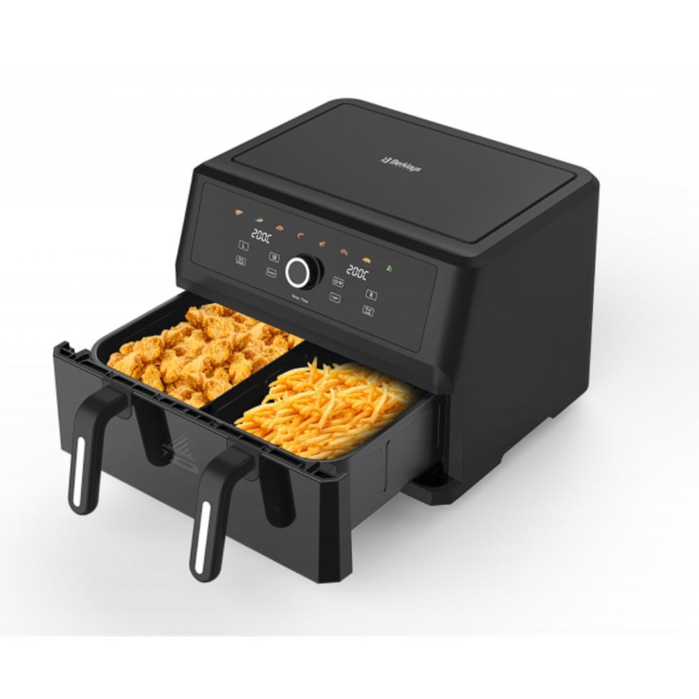 Fritadeira Sem Óleo Air Fryer 11L Preta 2-Zonas Separadas