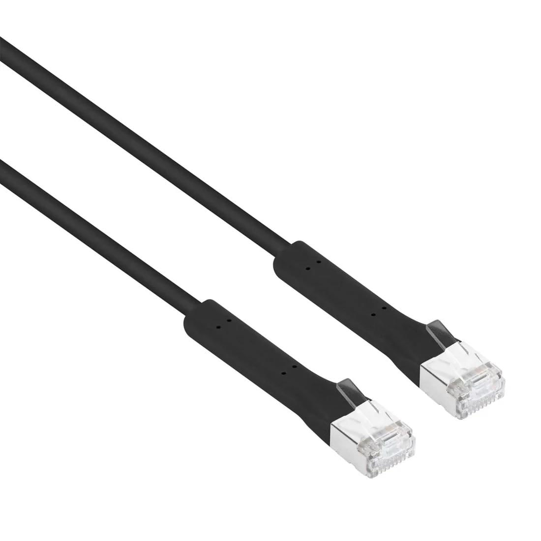 Cabo De Rede RJ45 1M CAT6A F/FTP Slim 32 AWG Ethernet Preto