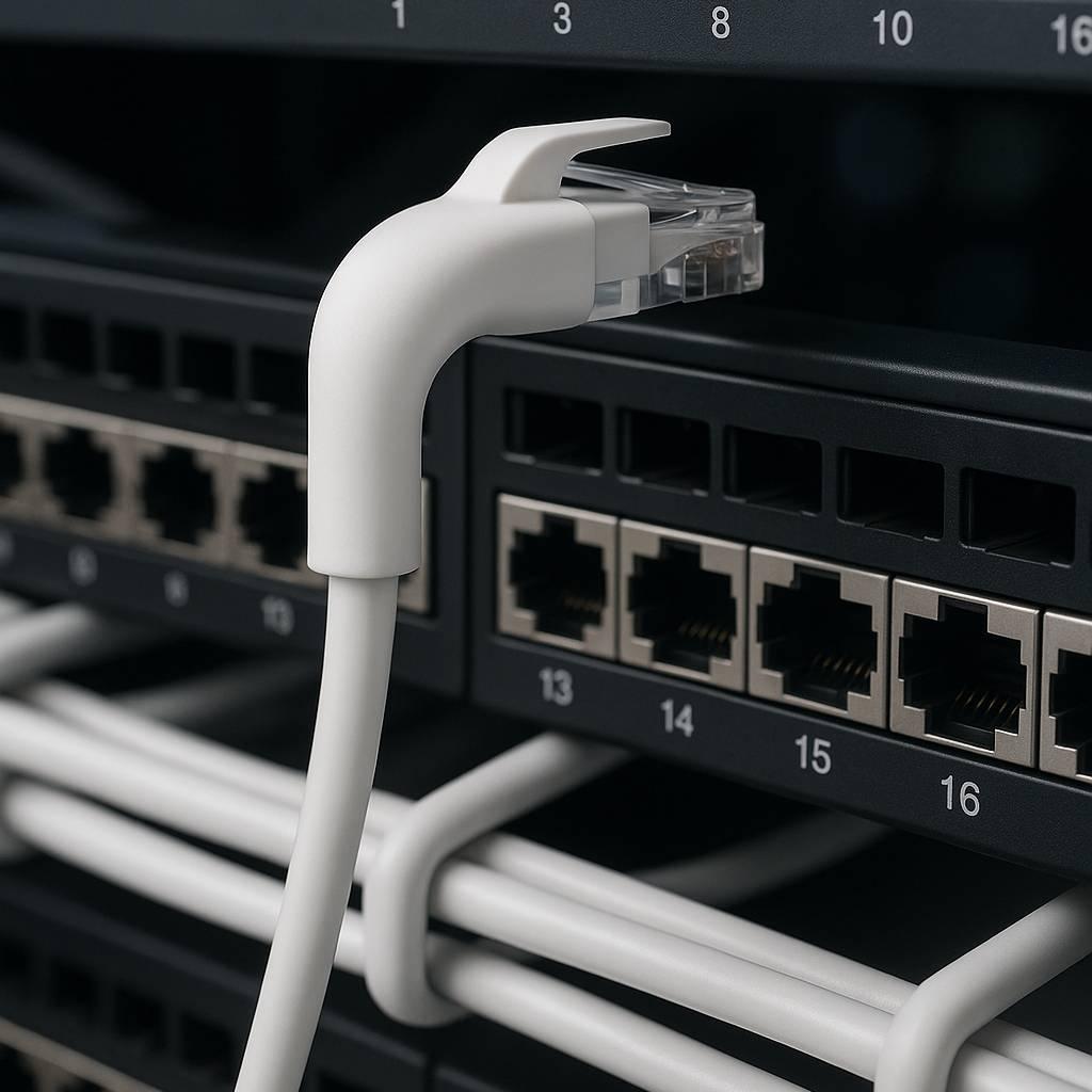 Cabo de Rede RJ45 5m CAT6A U/UTP 23/7 AWG Ethernet Branco