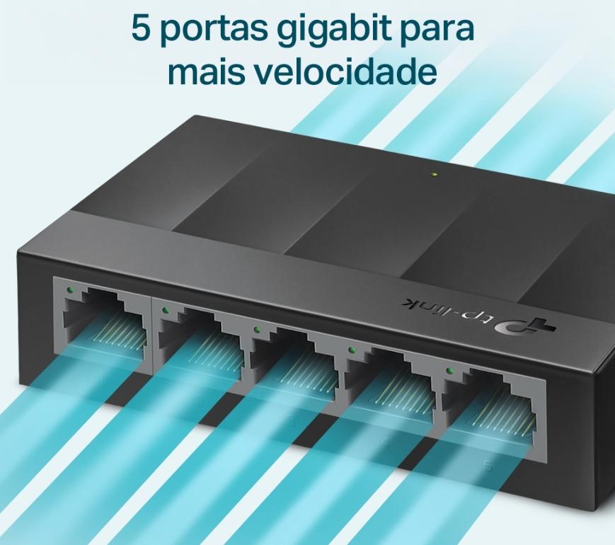 Switch 5 10/100/1000 Sem Gestão RJ45 Desktop
