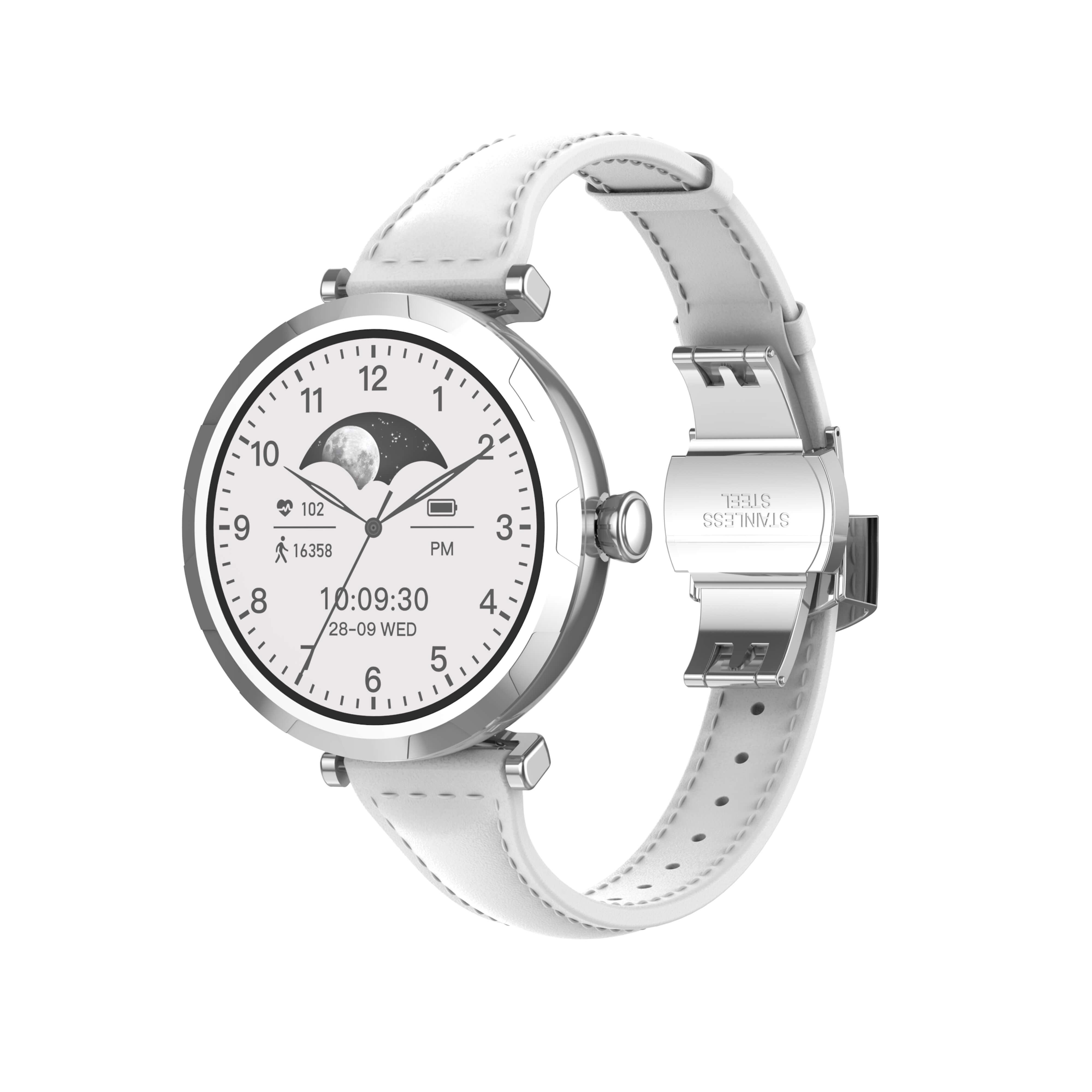 Smartwatch Silver com Bracadeira Branca